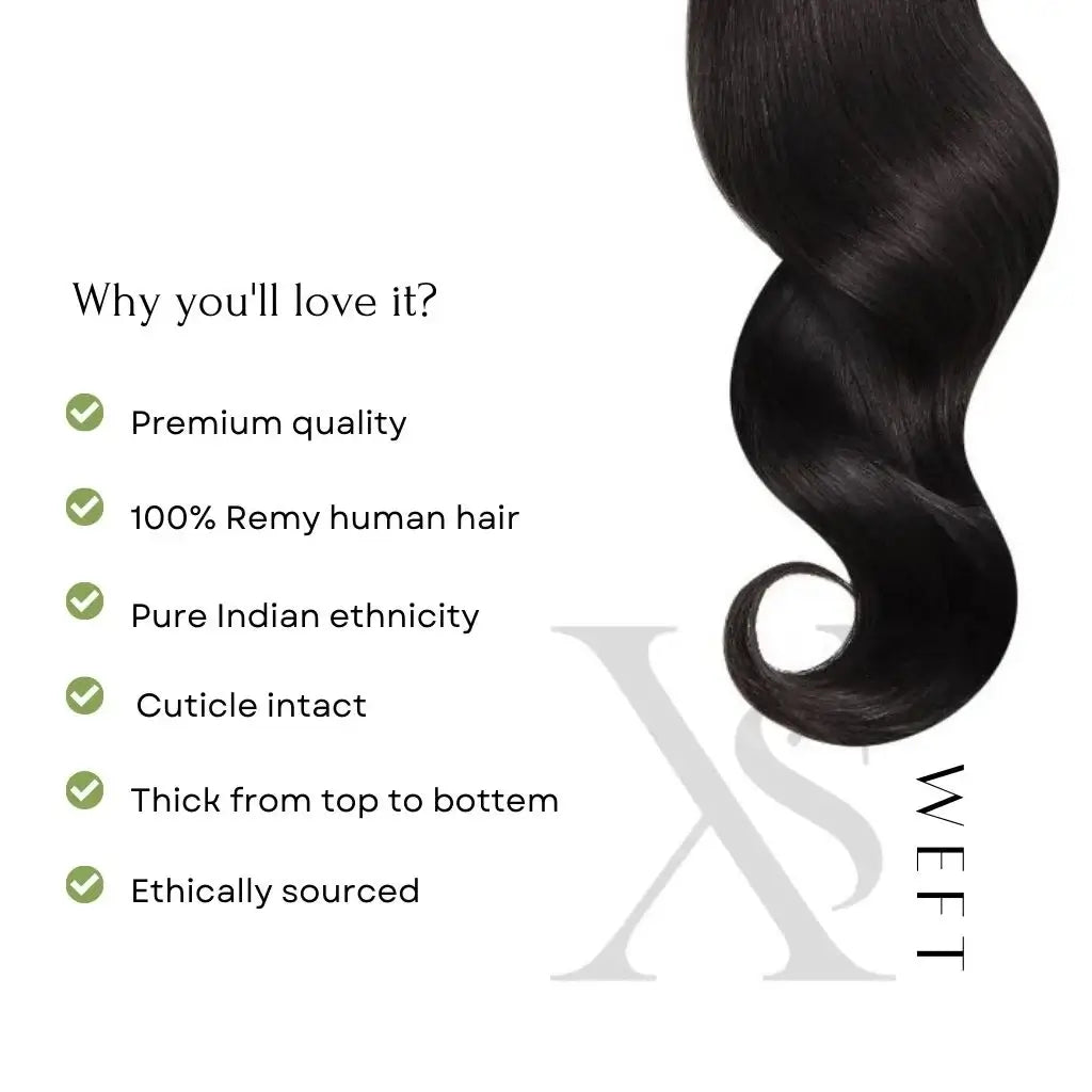 20" Premium Remy Indian Hair Weft
