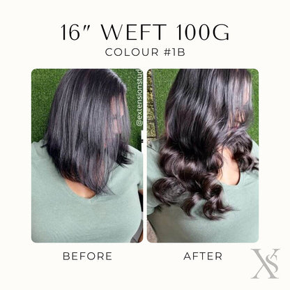 16" Weft Hair Extensions | Premium Remy Indian Hair